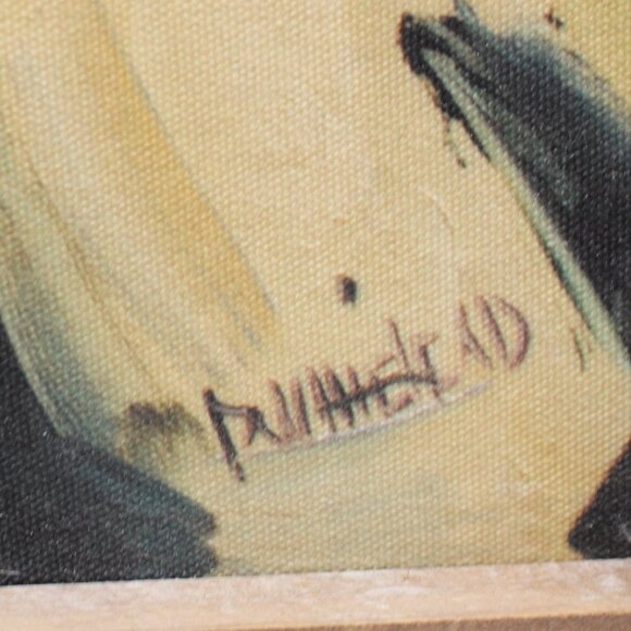 Painting Print of a Black and White Cow Portrait Signed - Picture 10 of 10